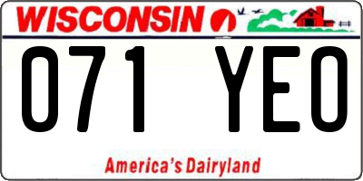 WI license plate 071YEO