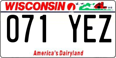 WI license plate 071YEZ