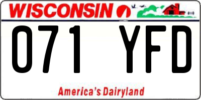WI license plate 071YFD