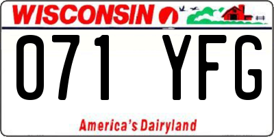 WI license plate 071YFG