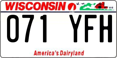 WI license plate 071YFH