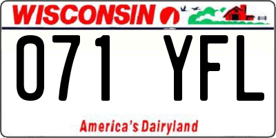 WI license plate 071YFL
