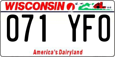 WI license plate 071YFO