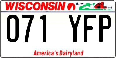 WI license plate 071YFP
