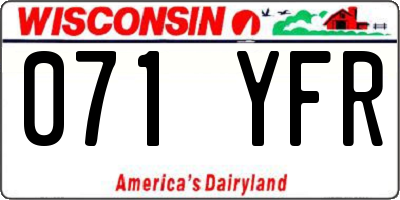 WI license plate 071YFR