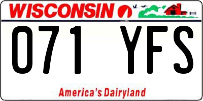 WI license plate 071YFS