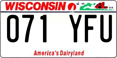 WI license plate 071YFU