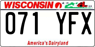 WI license plate 071YFX