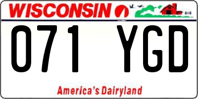 WI license plate 071YGD