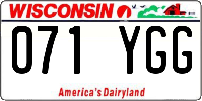 WI license plate 071YGG