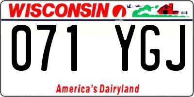 WI license plate 071YGJ