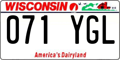 WI license plate 071YGL