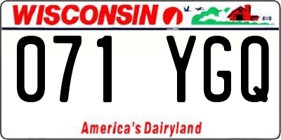 WI license plate 071YGQ