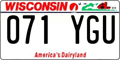 WI license plate 071YGU
