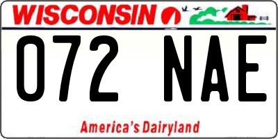 WI license plate 072NAE