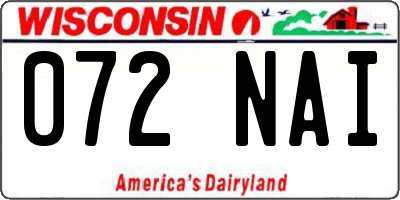 WI license plate 072NAI