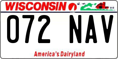 WI license plate 072NAV