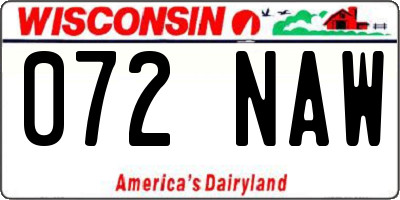 WI license plate 072NAW