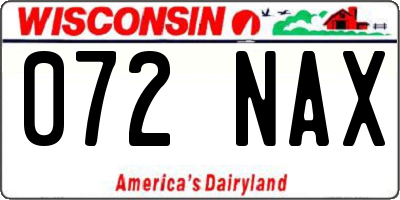 WI license plate 072NAX