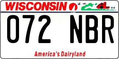 WI license plate 072NBR
