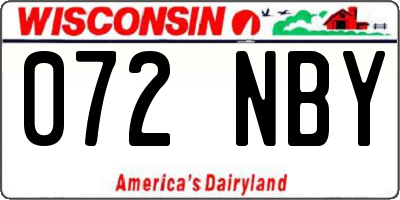 WI license plate 072NBY