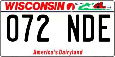 WI license plate 072NDE