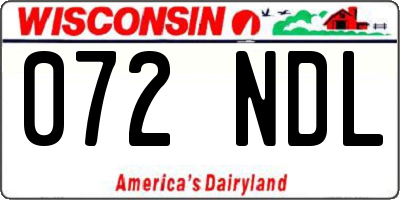 WI license plate 072NDL