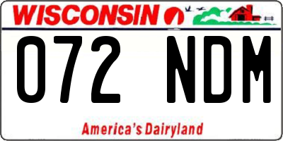 WI license plate 072NDM