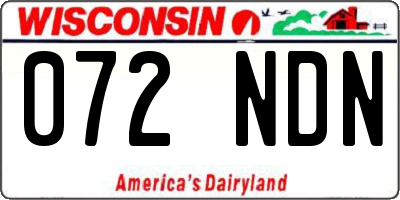 WI license plate 072NDN