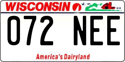 WI license plate 072NEE
