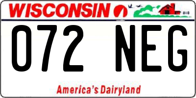 WI license plate 072NEG