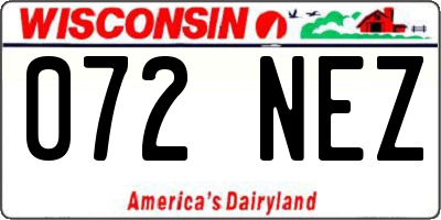 WI license plate 072NEZ