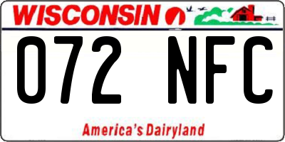 WI license plate 072NFC
