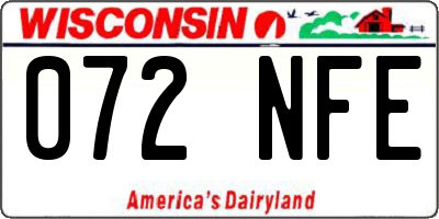 WI license plate 072NFE