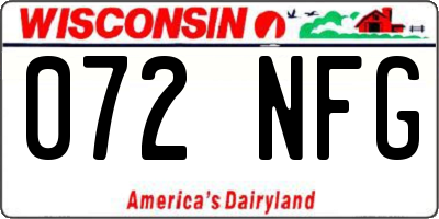 WI license plate 072NFG