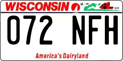 WI license plate 072NFH