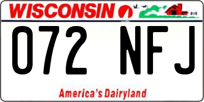 WI license plate 072NFJ