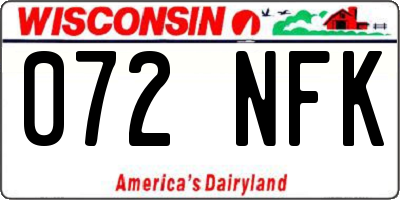 WI license plate 072NFK
