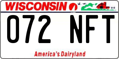 WI license plate 072NFT