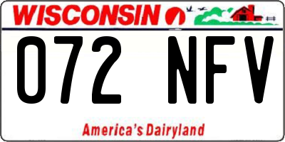 WI license plate 072NFV