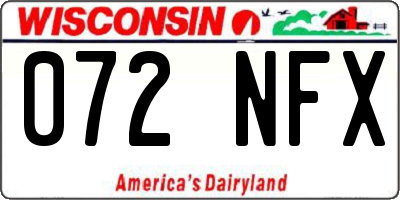 WI license plate 072NFX