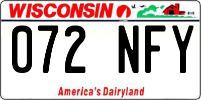 WI license plate 072NFY