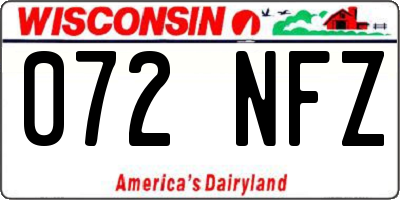 WI license plate 072NFZ