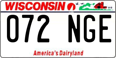 WI license plate 072NGE