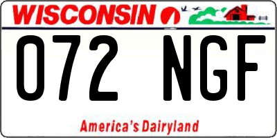 WI license plate 072NGF