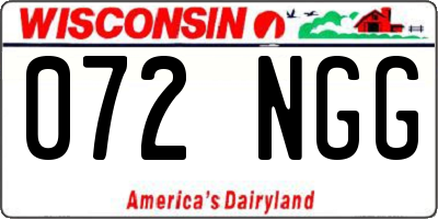 WI license plate 072NGG