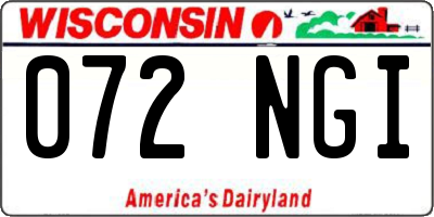 WI license plate 072NGI