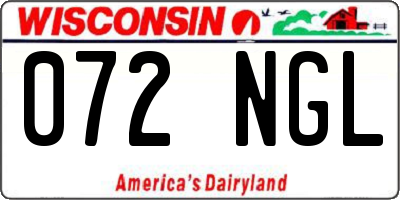 WI license plate 072NGL