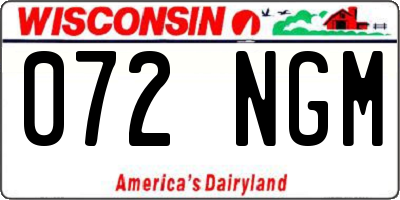 WI license plate 072NGM