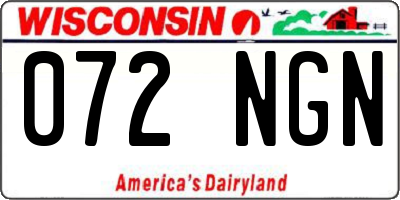 WI license plate 072NGN